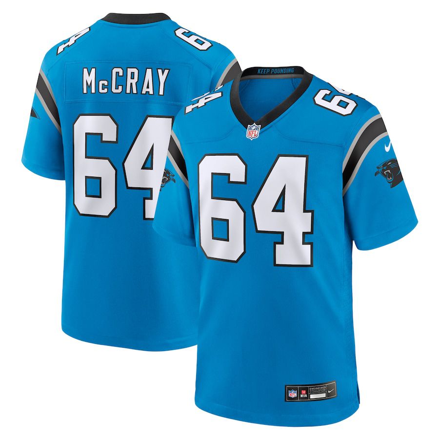 Men Carolina Panthers 64 Justin McCray Nike Blue Alternate Game NFL Jersey